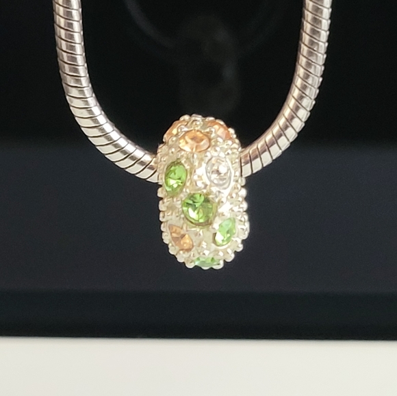 Zales Crystal Charm | Pandora-Style Charm | Green, Peach, Clear Crystals - Picture 14 of 16